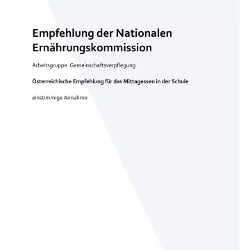 Voransicht Empfehlungen NEK Mittagessen Schule